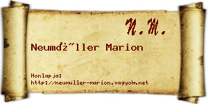 Neumüller Marion névjegykártya